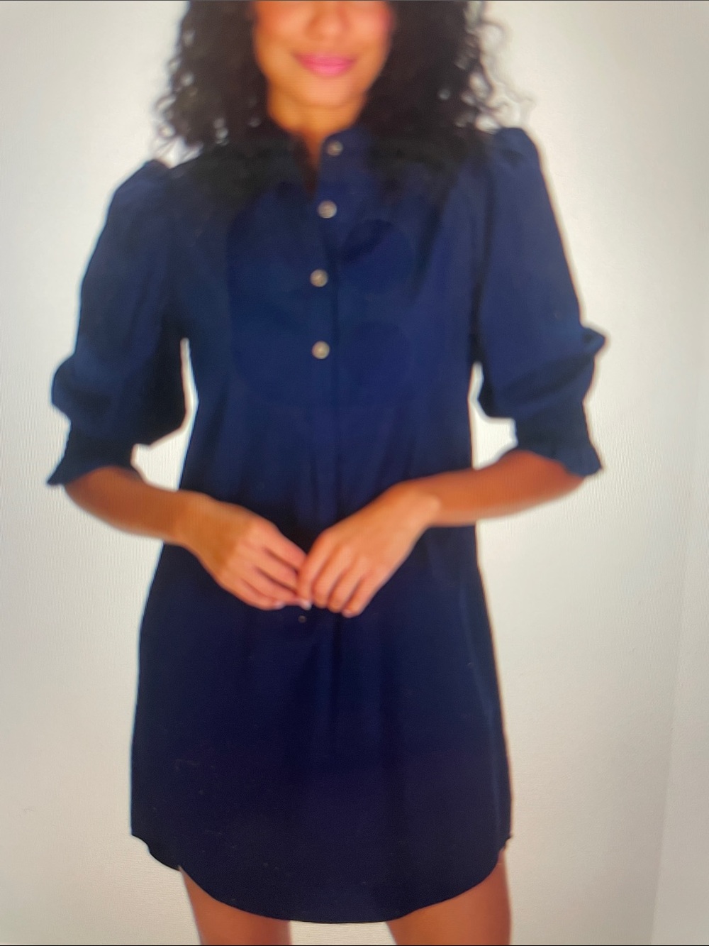 Duffield Lane Percy popover dress in navy sz S